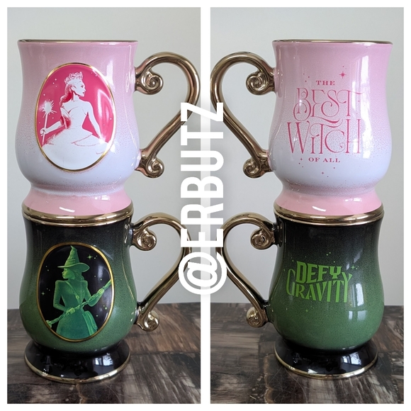 Wicked DEFY GRAVITY Elphaba Mug, Double Sided Pedestal Style Mug w/ Gold Accents - Picture 8 of 8